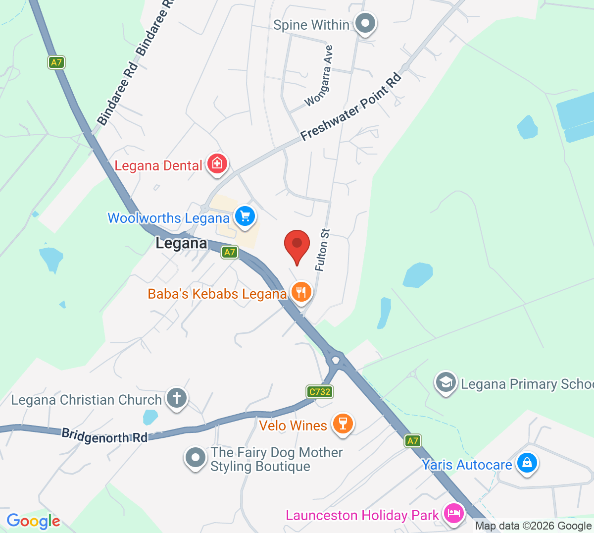 Map of Legana Tennis Club